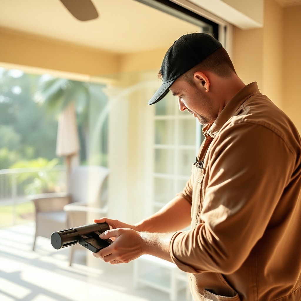 Locksmith Chick patio door repair on-site in WaterSound, FL