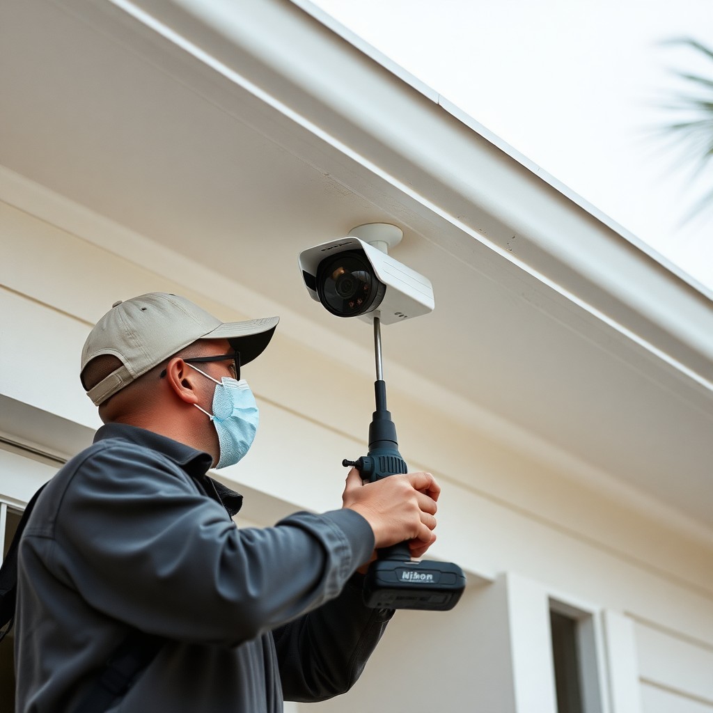 Locksmith Chick security camera installation on-site in WaterSound, FL