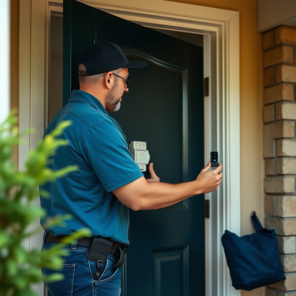 Locksmith Chick video doorbell installation on-site in WaterSound, FL